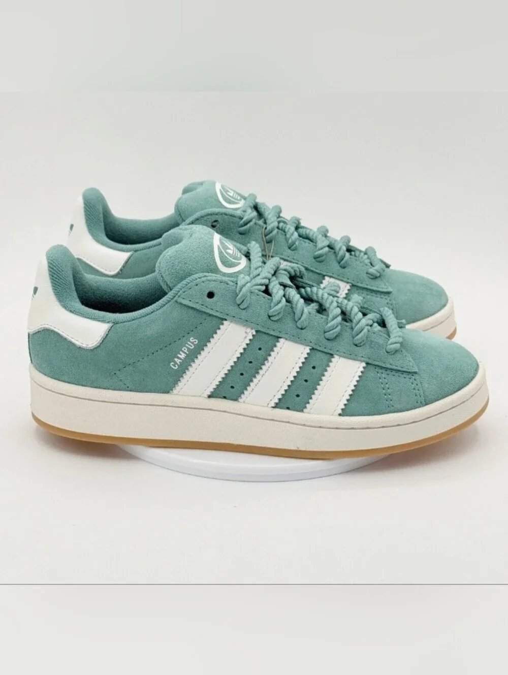 adidas Campus Suede Sneakers in Mint Teal & White